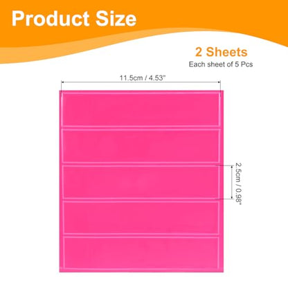 Generic Reflective Stickers, Waterproof Adhesive Night Warning Sticker 4.5" x 1" High Visibility Safety Reflector Tape Strips for Backpacks Bikes Helmets (Pink, Pack of 2)
