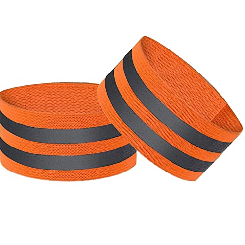 Tailgator Reflective Bicycle Safety Band (2 Pack)| High Visibility, Dual Reflective Armband, Ankle Strap for Men or Women | Increases Cycling Safety by Improving Visibility up to 200 Times - color: Orange