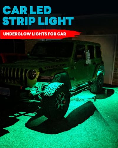 12V Led Light Strip Connectable 24Inch Green Led Strip Lights for Car Underglow Kit Golf Cart Motorcycle Boat Cabinet Waterproof Led Light Strip,4Pack - color: Green Led Strip