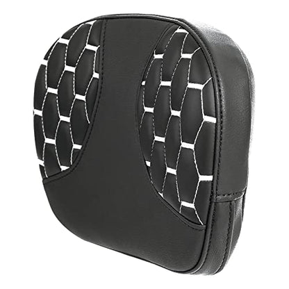 C.C. RIDER Passenger Sissy Bar Backrest Pad Fit for Harley Touring Road Glide Dyna Fat Bob 1997-2022 CVO Street Glide Ultra Classic - color: White Stitching, size: Style C