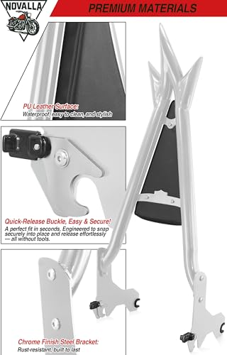 33” Tall Detachable Sissy Bar Backrest Pad Fit For Harley Davidson Softail Harley, Softail Models 2018-2025 Low Rider FXLR FXRST FXLRS FXLRST FLSB (C-NEW) - color: C-NEW