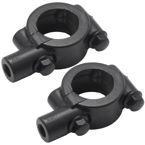 7/8" 22mm Motorcycle Mirror Mount 10mm Thread Mirrors Mounts Adapter, Handle Bar Clamps for Motorcycles ATV Scooter Bicycle Bike Handlebar Mirror Clamp Bracket Black (Pack of 2) - size: 7/8" Handlebar 10mm Thread