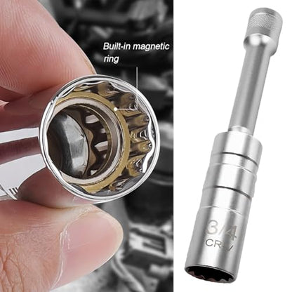 Zpana 3/4" Car Spark Plug Socket, Magnetic Thin Wall 360° Swivel Auto Sparking Wrench Socket Joint 3/8" Drive 12 Point, Vehicle Removal Tool Accessories, Universal for SUV Sedan Truck - size: 3/4"