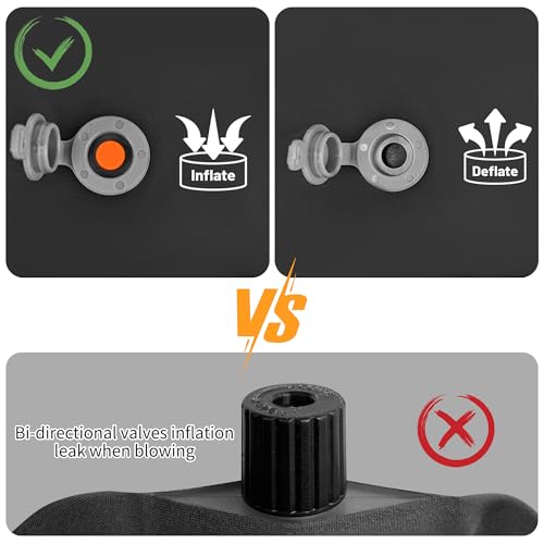 ONTYZZ Inflatable Seat Cushion Lightweight Airplane Seat Cushion Stadium Seat Travel Cushion for Climbing Hiking Office Airplane - color: 2pc Black