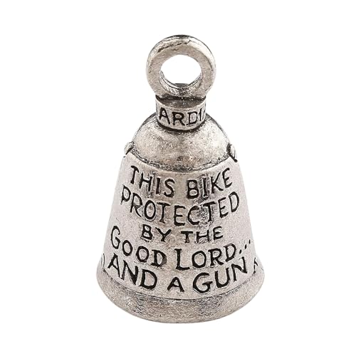 Guardian Bell This Bike Protected by Good Luck Bell w/Keyring & Black Velvet Gift Bag | Motorcycle Bell | Lead-Free Pewter | Made in USA - color: This Bike Protected By