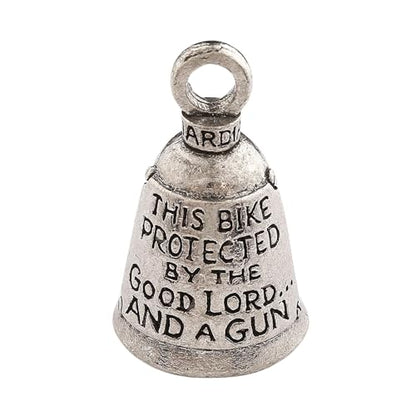 Guardian Bell This Bike Protected by Good Luck Bell w/Keyring & Black Velvet Gift Bag | Motorcycle Bell | Lead-Free Pewter | Made in USA - color: This Bike Protected By