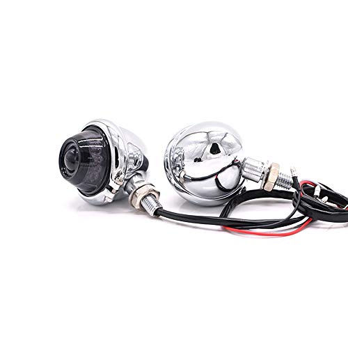 0952 Universal Motorbike LED Indicator Light Turn Signal (Chrome) - color: Chrome