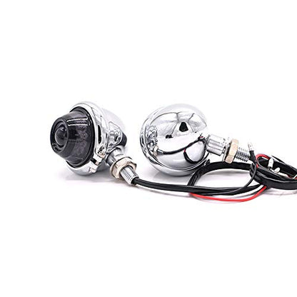 0952 Universal Motorbike LED Indicator Light Turn Signal (Chrome) - color: Chrome