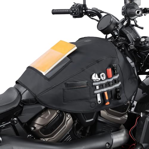 KEMIMOTO Motorcycle Fuel Tank Bag Cover Dustproof Fuel Gas Pad Cover Protector with Strong Retention Compatible with Touring Softail