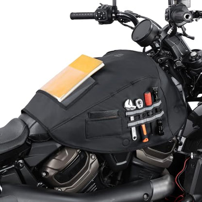 KEMIMOTO Motorcycle Fuel Tank Bag Cover Dustproof Fuel Gas Pad Cover Protector with Strong Retention Compatible with Touring Softail