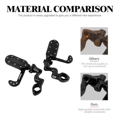 Motorcycle Highway Foot Pegs with Flip-out Heel Rests Fit for Harley Touring Road Glide Street Glide Road King Electra Glide Sportster, Highway 1.25" Engine Guard Foot Pegs Black - color: Black
