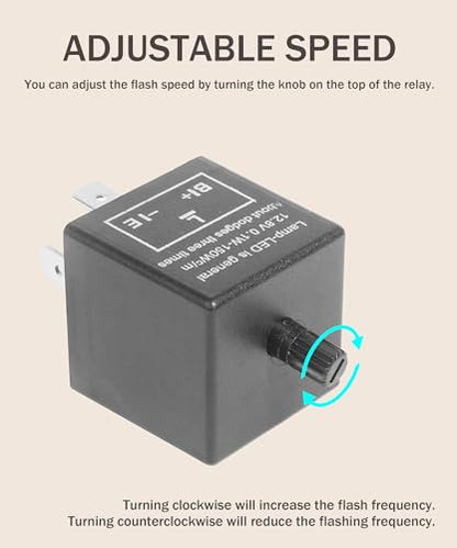 Bylikeho CF-13 LED Flasher Relay, Universal 12V Car Flasher Relay for LED Turn Signal Fixing Hyper Blink Flash, Fits Car SUV Motorcycle