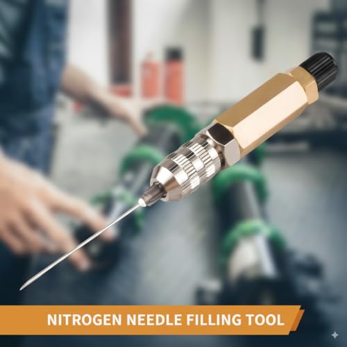 Nitrogen Needle Valve Kit with 4PCS Needle Head Schrader Adapter Shock Absorber Charging Tool Compatible with RZR's Arctic Cat Fox KYB Ohlins Snowmobile UTV Self-Sealing Valve Refill Accessory