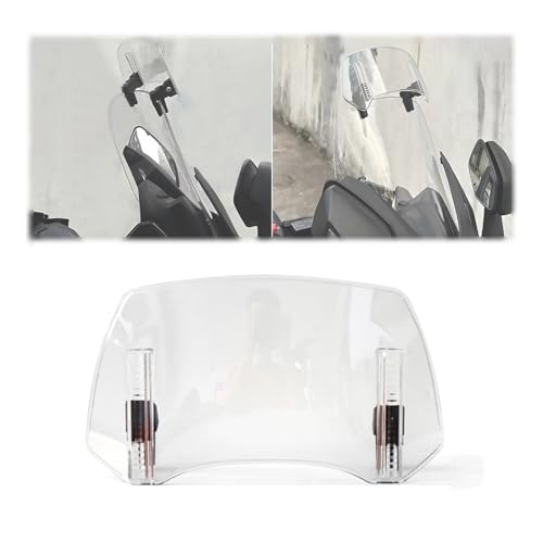 Motorcycle Windshield Extension for Suzuki Burgman 650 AN650 2013-2020, Windshield Extension Adjustable Spoiler Windscreen, Windscreen Spoiler Clamps, Adjustable Clip on Replacement - color: Transparent, size: Medium