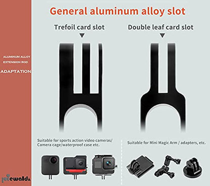 Aluminum Extension Arm Mount Helmet Stick Extension Arm Mount Compatible with GoPro Hero 9/8/7/6/5 /AKASO/Xiao Yi/DJI Osmo/Equipped with a Standard 1/4 Hole to Transfer More Photography Equipment