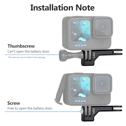 HSU Aluminum Vertical Bracket Adapter with 1/4"- 20 Hole for Gopro Hero 13/12/11/10/9/8/7/6/5/4 AKASO Campark Insta360 DJI Osmo Action and Other Action Cameras