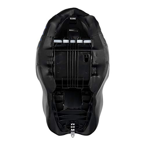 C.C.Rider Leather Driver Passenger Seat - Bagger Comb Strapped 2-Up One-Piece fit for Harley Touring Road King FLHR Street Glide FLHX Road Glide FLTRX Electra Glide FLHT 2009-2023, Black+Blue - color: Black+Blue
