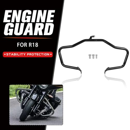 Highway Crash Bar Engine Guard Replacement for BMW R18 2020-2025 R18 B 2021-2025 R18 Classic Transcontinental 2021-2025 R18 Roctane 2023 2024 2025(Black) - color: Black