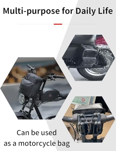 Motorcycle Bags, Bike Handlebar Bag E-Bike Tool Bags Saddlebags for Bicycle Waterproof Tool Storage Bag for Harley Sportster, Electric Bicycles, Road Mountain Bike, Riding Travel