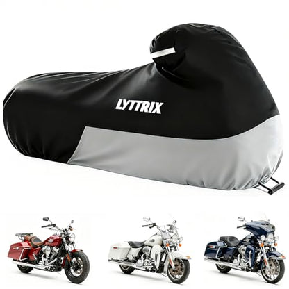 600D Motorcycle Cover Waterproof Outdoor Suitable for Touring Models Harley Davidson Road King, Street Glide,Electra Glide,Road Glide,Low Rider-St Gray - color: Gray