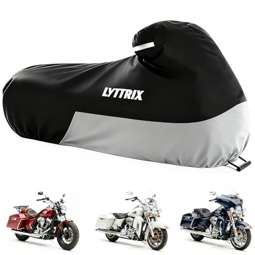 600D Motorcycle Cover Waterproof Outdoor Suitable for Touring Models Harley Davidson Road King, Street Glide,Electra Glide,Road Glide,Low Rider-St Gray - color: Gray