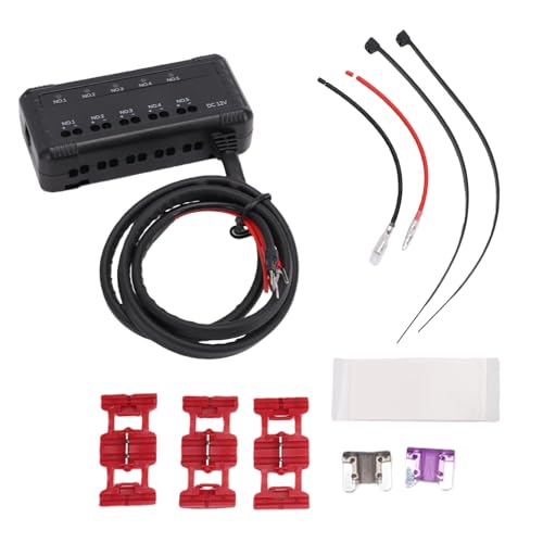 Motorcycle Fuse Box, 20A 5 Circuit Terminal Block with LED Indicator for Cars Motorcycles ATV UTV, PC Material Insulation Heatproof