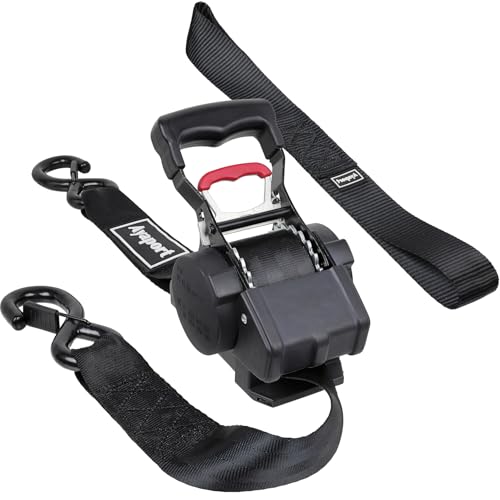 Ayaport Retractable Ratchet Straps 1.75in X 10ft, 4400lbs Break Strength, Heavy Duty Ratchet Straps Self Retractable Tie Down Straps with Hook & Soft Loops for Motorcycle, Cargo Trailer, Truck, 1PK - size: 1.75"x10'-1pc