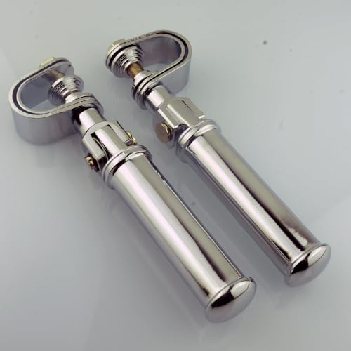 Motorcycle Foot Pegs Rests with U Clamps 1 Inch,1.25 Inch Anti-Vibrate Engine Guard Crash Bar Highway Pegs - color: Silver 2#