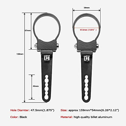 Tube Clamps Mounting Brackets for LED Light Bar Work Lights Fog Lights Off Road Lights Fit 1.875" Bull Bar,2pcs - size: 1.875"