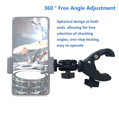 Bike Handlebar Camera Mount with 1/4" Screw Camera Clamp,Adapter for Gopro for Hero for DJI Osmo for Insta360 X5 X4 X3 X2 Motorcycle Bicycle Action Cam Dash GPS Field Monitor Lights