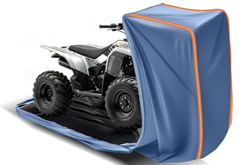 Full Enclosed Large ATV Cover Waterproof Outdoor Heavy Duty 4 Wheeler Cover All Season Weather Proof Quad Cover with Reflective Strips Fits ATV Length up to 104" Windproof Sunproof Dustproof - size: 7.(ATV) 104"L x 53"W x 49"H