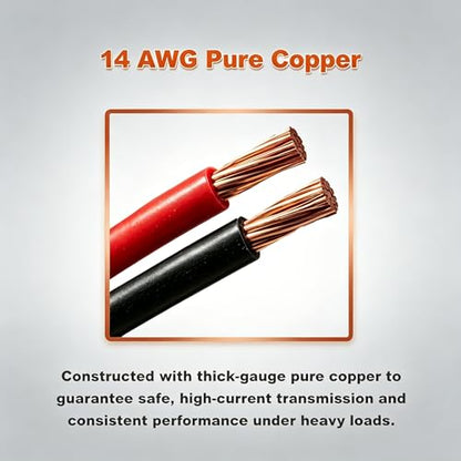 SAE Extension Cord Compatible with NOCO Genius 1 Genius 2 Smart Battery Chargers, 14AWG SAE Connector Cable for Motorcycle, ATV, UTV, Auto