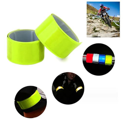 Reflective Armbands, High Reflector Bands Running Gears Elasticated Wristbands Arm Ankle Straps Belts Reflective Ankle Bands Cycling - color: Green