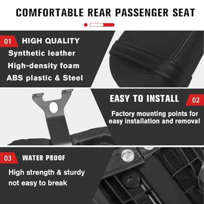 CHIFUN Motorcycle Rear Passenger Seat Compatible with Harley Nightster 975 RH975 2022-2025, Passenger Cushion Pad Black Synthetic Leather