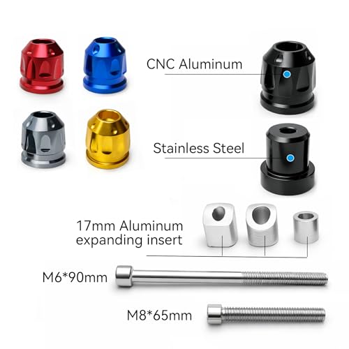 Motorcycle Handle Bar Ends Plug for 17-19 mm Handlebars, Aluminum Heavy Bar End Slider Anti Vibration Handlebar Grip End Weight Caps(Gold) - color: Gold