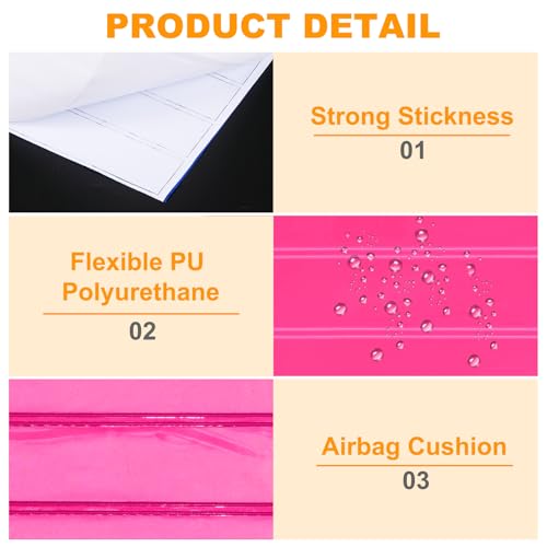 Generic Reflective Stickers, Waterproof Adhesive Night Warning Sticker 4.5" x 1" High Visibility Safety Reflector Tape Strips for Backpacks Bikes Helmets (Pink, Pack of 4)