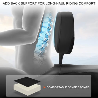 FOVPLUE Adjustable Rider Backrest, Detachable Plug-in Driver Backrest Pad w/Mounting Kit for Harley Touring 2009-2025,CVO Road Glide Street Glide Tri Glide FLHTK/L Electra Glide Road King,BLACK - color: Black Smooth style