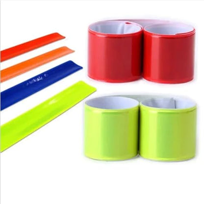 28pcs Reflective Bands for Wrist Arm Ankle Leg High Visibility Reflect Straps for Night Walking Running Reflective Strips Warning Tape - color: Green