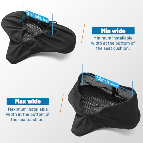 Wide Bike Seat Cover – 13.5” x 10.5” Gel Padded Bicycle Cushion for YLG Saddle – Anti-Slip, Medium Firm Support for Indoor & Outdoor Riding