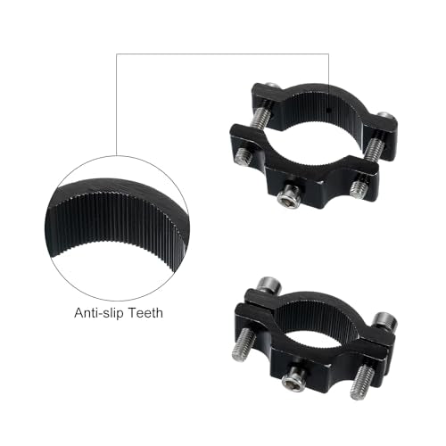 uxcell 2Pcs Motorcycle Tube Clamp, Fit 0.7" to 1.4" OD Motorcycle Bicycle Light Mount Bracket Car Light Bar Holder Clamp, Black (18-35mm)