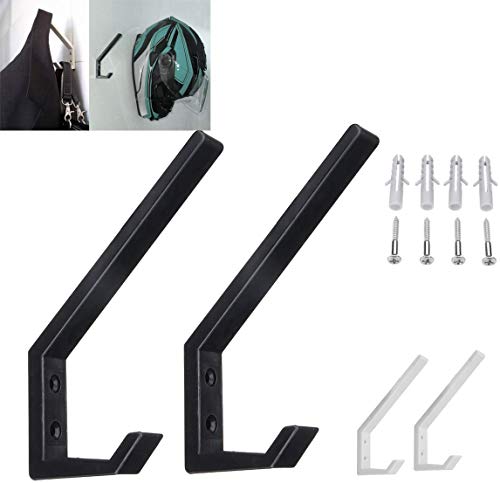 4PCS Helmet Holders Plastic Hanging Hooks Wall Mounted Hangers Hat Glove Bag Shoe Clothes Rack (White-4PC) - color: White-4PC