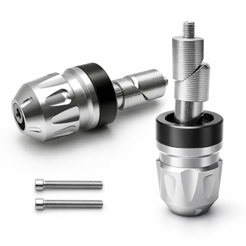 Motorcycle Handle Bar Ends Plug for 17-19 mm Handlebars, Aluminum Heavy Bar End Slider Anti Vibration Handlebar Grip End Weight Caps(Silver) - color: Silver