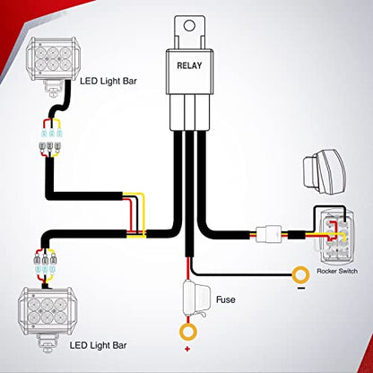 Nilight 16AWG Strobe Light Wiring Harness Kit 2 Leads Customized for 6 Modes Amber White Strobe Lights LED Work 12V 40A On Off 8 Pin Switch Modes Changing Memory Reset Function - size: 2 Leads-5PIN Switch--Wiring Harness