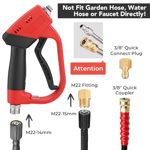 Foam Cannon for Pressure Washer, Dual Connector, 5000PSI Pressure Washer Gun, 2-in-1 Foam and Rinse Tool with 6 Nozzles, 1/4" Quick Connector for Car Truck SUV Washing - size: Dual Connector Kit