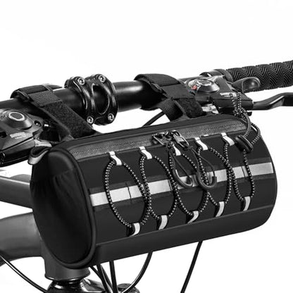 GMAK 2 in 1 Bike Handlebar Bag, Bike/Bicycle Front Bags with Reflective Area & Shoulder Straps, Small Bicycle Handle Bar Bag Cycling Pouch Pack Bike Accessories for Road Mountain Bike Cycling Travel
