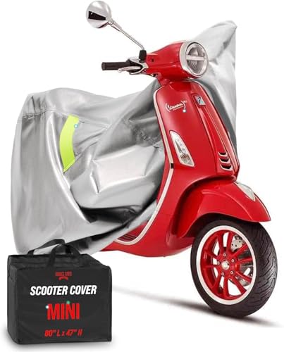 Badass Moto Ultimate Scooter Cover For Vespa Cover, Moped Cover Waterproof Outdoor For Honda Ruckus Scooter Cover Fits Honda Super Cub Heavy Duty Motorcycle Cover For Yamaha Zuma 125 Cover, Light Gray - color: Light Gray, size: [SCOOTER] 80"L x 36"W x 47"