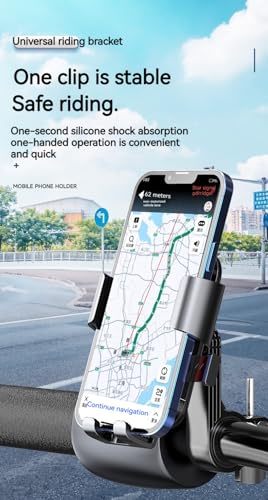 Cell Phone Stand Flexible Mobile Clip Mount Quickly Lock Bike Phone Holder Bicycle Motorcycle (Handlebar Black) - style: Handlebar Black