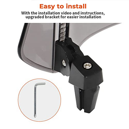 Motoparty Universal Adjustable Clip-on - Motorcycle Windshield Extension - Fits for Honda Suzuki Kawasaki Yamaha BMW Buell Ducati Aprilia and More Motorcycle Windshields (Clear)