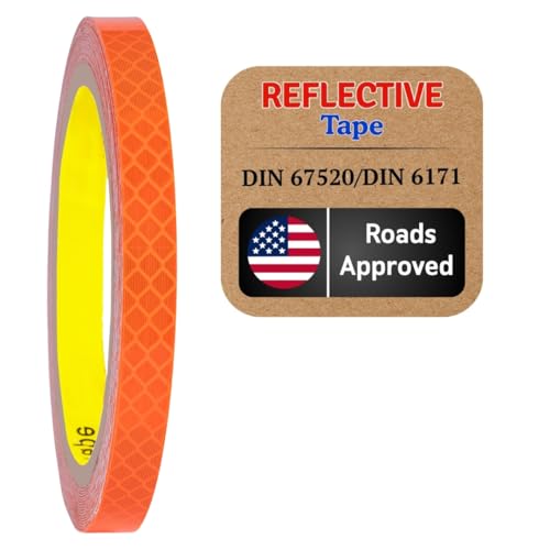 Reflective Reflective Tape Reflective Film Safety Warning Tape Waterproof Reflective Film Cars Motorcycles Helmet Bicycle Made with Diamond Grade (4084 5mm X 5meter Orange) - color: 4084 _ 5mm X 5meter Orange