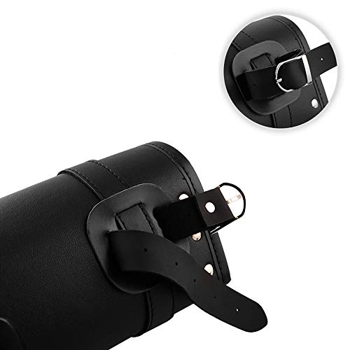 CYSKY Motorcycle Tool Bag, Universal PU Leather Motorcycle Fork Bag, Saddle Roll Bags, Handlebar Bag, Sissy Bar Storage Tool Pouch for Yamaha Honda Sportster Softail Dyna Kawasaki Suzuki Ducati KTM